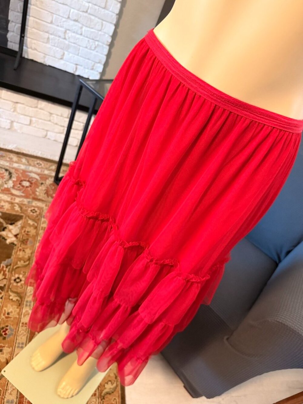 My Boyfriend's Back  Bright Red Layered Netting over Nylon Lining SKIRT